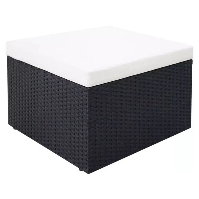 Lit De Jardin Modulable à Auvent Résine Tressée Noire Velass 6 Lit De Jardin Modulable à Auvent Résine Tressée Noire Velass – Image 4