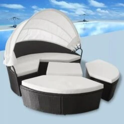 Lit De Jardin Modulable à Auvent Résine Tressée Noire Velass 11 Lit De Jardin Modulable à Auvent Résine Tressée Noire Velass -Mobilier De Jardin lit de jardin modulable a auvent resine tressee noire velass 8718475501893 388858