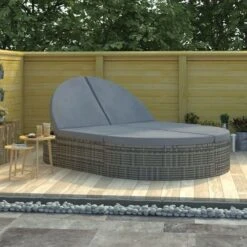 Lit De Jardin Polyester Et Résine Tressée Gris Methy -Mobilier De Jardin lit de jardin polyester et resine tressee gris methy 3666722557535 386725