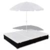 Lit De Jardin Réglable Avec Parasol Résine Tressée Noire Uvo -Mobilier De Jardin lit de jardin reglable avec parasol resine tressee noire uvo 3666722559850 384587