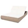Lit De Jardin Résine Tressée Beige Et Polyester Blanc Imia -Mobilier De Jardin lit de jardin resine tressee beige et polyester blanc imia 3666722558273 386102