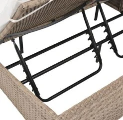 Lit De Jardin Résine Tressée Beige Et Polyester Blanc Imia -Mobilier De Jardin lit de jardin resine tressee beige et polyester blanc imia 3666722558273 386105