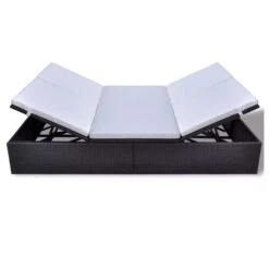 Lit De Jardin Résine Tressée Marron Et Polyester Blanc Imia -Mobilier De Jardin lit de jardin resine tressee marron et polyester blanc imia 3666722559522 384939