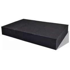 Lit De Jardin Résine Tressée Noire Et Polyester Blanc Imia 2 -Mobilier De Jardin lit de jardin resine tressee noire et polyester blanc imia 3666722559515 384945