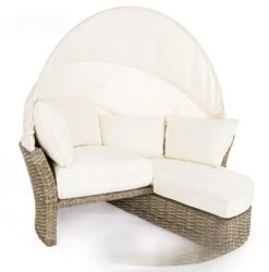 Lit De Jardin Rotatif En Aluminium Tresse En Fibre Blanc Laurie -Mobilier De Jardin lit de jardin rotatif en aluminium tresse en fibre blanc laurie 3666722592338 1393481