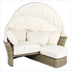Lit De Jardin Rotatif En Aluminium Tresse En Fibre Blanc Laurie -Mobilier De Jardin lit de jardin rotatif en aluminium tresse en fibre blanc laurie 3666722592338 1393483