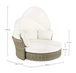 Lit De Jardin Rotatif En Aluminium Tresse En Fibre Blanc Laurie -Mobilier De Jardin lit de jardin rotatif en aluminium tresse en fibre blanc laurie 3666722592338 1393489
