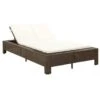 Lit De Jardin Tissu Blanc Et Résine Tressée Marron Daget -Mobilier De Jardin lit de jardin tissu blanc et resine tressee marron daget 3666722558303 386081
