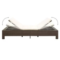 Lit De Jardin Tissu Blanc Et Résine Tressée Marron Daget -Mobilier De Jardin lit de jardin tissu blanc et resine tressee marron daget 3666722558303 386083