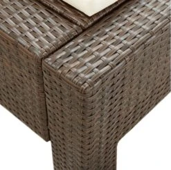 Lit De Jardin Tissu Blanc Et Résine Tressée Marron Daget -Mobilier De Jardin lit de jardin tissu blanc et resine tressee marron daget 3666722558303 386084