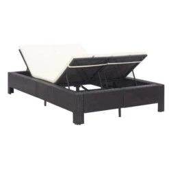 Lit De Jardin Tissu Blanc Et Résine Tressée Noire Daget -Mobilier De Jardin lit de jardin tissu blanc et resine tressee noire daget 3666722558280 386090