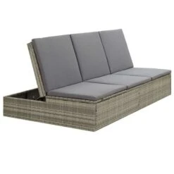 Lit De Jardin Tissu Et Résine Tressée Gris Viali -Mobilier De Jardin lit de jardin tissu et resine tressee gris 3666722554442 389549