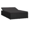 Lit De Jardin Tissu Et Résine Tressée Noir Viali -Mobilier De Jardin lit de jardin tissu et resine tressee noir 3666722554435 389552