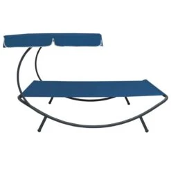 Lit De Repos D'extérieur Avec Auvent Bleu -Mobilier De Jardin lit de repos d exterieur avec auvent bleu 3666722438841 803953