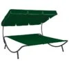 Lit De Repos D'extérieur Avec Auvent Vert -Mobilier De Jardin lit de repos d exterieur avec auvent vert 3666722458160 768441