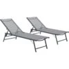 Lot De 2 Bains De Soleil Pliant - 1 Personne - Gris -Mobilier De Jardin lot de 2 bains de soleil pliant 1 personne gris 3267070015922 1151250