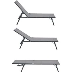 Lot De 2 Bains De Soleil Pliant - 1 Personne - Gris -Mobilier De Jardin lot de 2 bains de soleil pliant 1 personne gris 3267070015922 1151252