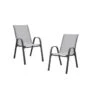 Lot De 2 Fauteuils - Acier Et Textile - Hauteur Du Siege : 41 Cm - Couleur Gris -Mobilier De Jardin lot de 2 fauteuils acier et textile hauteur du siege 41 cm couleur gris 3619999332671 1354423