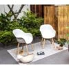 Lot De 2 Fauteuils - Polypropylene Et Bois Acacia - Blanc -Mobilier De Jardin lot de 2 fauteuils polypropylene et bois acacia blanc 3533413000659 429838