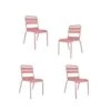 Lot De 4 Chaises De Jardin - Acier - Rose 1 Lot De 4 Chaises De Jardin - Acier - Rose -Mobilier De Jardin lot de 4 chaises de jardin acier rose 3619999332947 1321848