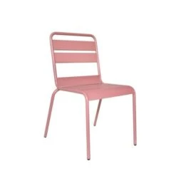 Lot De 4 Chaises De Jardin - Acier - Rose -Mobilier De Jardin lot de 4 chaises de jardin acier rose 3619999332947 1321850