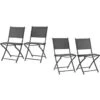 Lot De 4 Chaises De Jardin Pliantes En Aluminium Assise Textilene - 46 X 56 X 85 Cm - Gris -Mobilier De Jardin lot de 4 chaises de jardin pliantes en aluminium assise textilene 46 x 56 x 85 cm gris 3612408313940 1243337
