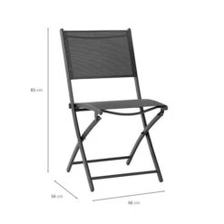 Lot De 4 Chaises De Jardin Pliantes En Aluminium Assise Textilene - 46 X 56 X 85 Cm - Gris -Mobilier De Jardin lot de 4 chaises de jardin pliantes en aluminium assise textilene 46 x 56 x 85 cm gris 3612408313940 1243339