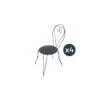 Lot De 4 Chaises De Jardin Romantique Empilable En Fer Forgé - Vert/Gris -Mobilier De Jardin lot de 4 chaises de jardin romantique empilable en fer forge vert gris 8412045111016 438559