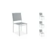 Lot De 4 Chaises Empilables - Aluminium Et Textilene - Blanc Et Gris -Mobilier De Jardin lot de 4 chaises empilables aluminium et textilene blanc et gris 3619999349143 1297390