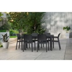 Lots De 6 Fauteuils Monoblocs Coloris Graphite - Empilables En Résine De Synthese - Imitation Rotin Tressé - ALLIBERT BY KETER - BEL -Mobilier De Jardin lots de 6 fauteuils monoblocs coloris graphite empilables en resine de synthese imitation rotin tresse allibert by keter bel 8711245151786 728757