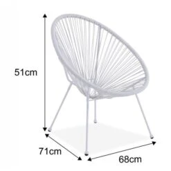 MANA Fauteuil Design En Forme D'oeuf - Cordage En Plastique Blanc -Mobilier De Jardin mana fauteuil design en forme d oeuf cordage en plastique blanc 3612408086721 429851