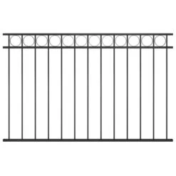 Panneau De Clôture Acier 1,7x1 M Noir
