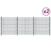 Panneaux De Clôture 2 Pcs Fer 6x2 M 12 M Total Gris Anthracite -Mobilier De Jardin panneaux de cloture 2 pcs fer 6x2 m 12 m total gris anthracite 3666722187466 1208894