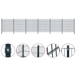 Panneaux De Clôture 2 Pcs Fer 6x2 M 12 M Total Gris Anthracite 14 Panneaux De Clôture 2 Pcs Fer 6x2 M 12 M Total Gris Anthracite -Mobilier De Jardin panneaux de cloture 2 pcs fer 6x2 m 12 m total gris anthracite 3666722187466 1208896