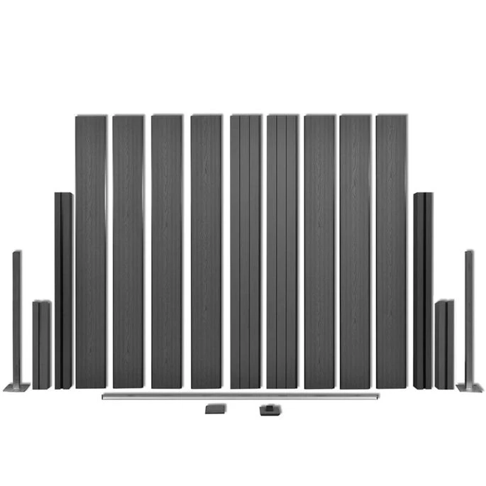 Panneaux De Clôture De Jardin 3 Pcs WPC 538 Cm Gris 7 Panneaux De Clôture De Jardin 3 Pcs WPC 538 Cm Gris – Image 5