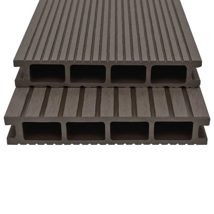 Panneaux De Terrasse Creux WPC 16 M² 2,2 M Marron Foncé 4 Panneaux De Terrasse Creux WPC 16 M² 2,2 M Marron Foncé – Image 2
