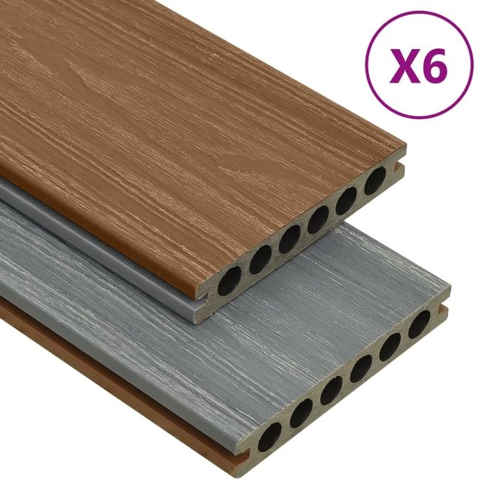 Panneaux De Terrasse Et Accessoires WPC Marron/gris 15 M² 4 M 3 Panneaux De Terrasse Et Accessoires WPC Marron/gris 15 M² 4 M