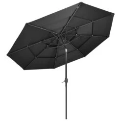 Parasol à 3 Niveaux Avec Mât En Aluminium Anthracite 3 M -Mobilier De Jardin parasol a 3 niveaux avec mat en aluminium anthracite 3 m 3666722353502 945695