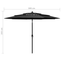 Parasol à 3 Niveaux Avec Mât En Aluminium Anthracite 3 M -Mobilier De Jardin parasol a 3 niveaux avec mat en aluminium anthracite 3 m 3666722353502 945699