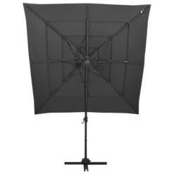 Parasol à 4 Niveaux Avec Mât En Aluminium Anthracite 250x250 Cm -Mobilier De Jardin parasol a 4 niveaux avec mat en aluminium anthracite 250x250 cm 3666722353991 944668