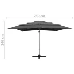 Parasol à 4 Niveaux Avec Mât En Aluminium Anthracite 250x250 Cm -Mobilier De Jardin parasol a 4 niveaux avec mat en aluminium anthracite 250x250 cm 3666722353991 944674