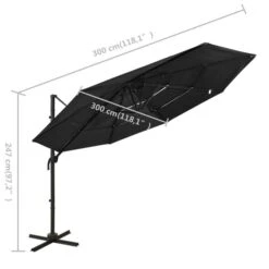 Parasol à 4 Niveaux Avec Mât En Aluminium Noir 3x3 M 17 Parasol à 4 Niveaux Avec Mât En Aluminium Noir 3x3 M -Mobilier De Jardin parasol a 4 niveaux avec mat en aluminium noir 3x3 m 3666722353885 944766