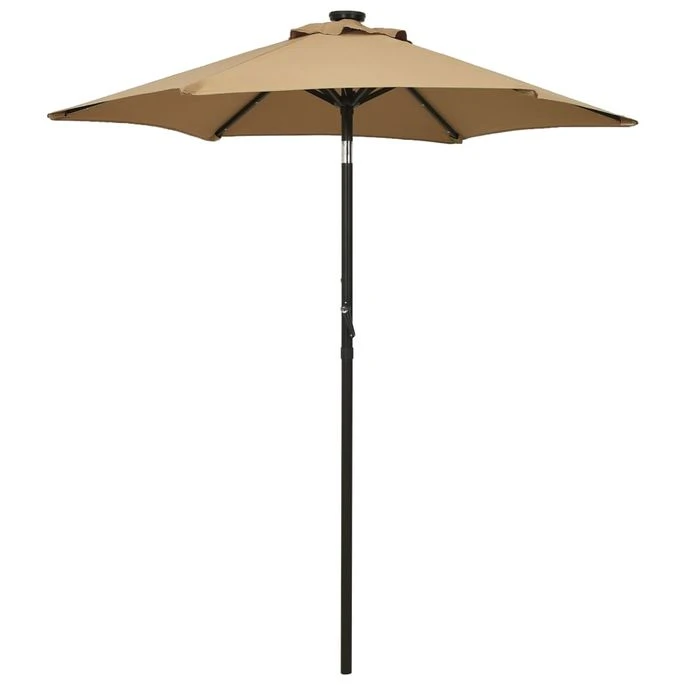 Parasol Avec Lumières LED Taupe 200x211 Cm Aluminium 3 Parasol Avec Lumières LED Taupe 200x211 Cm Aluminium