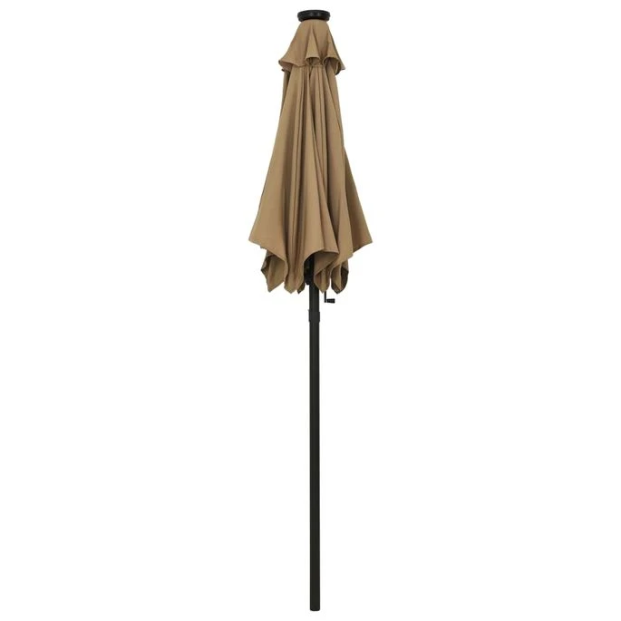 Parasol Avec Lumières LED Taupe 200x211 Cm Aluminium 7 Parasol Avec Lumières LED Taupe 200x211 Cm Aluminium – Image 5
