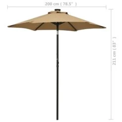Parasol Avec Lumières LED Taupe 200x211 Cm Aluminium 19 Parasol Avec Lumières LED Taupe 200x211 Cm Aluminium -Mobilier De Jardin parasol avec lumieres led taupe 200x211 cm aluminium 3666722354462 944196