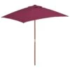 Parasol Avec Mât En Bois 150 X 200 Cm Bordeaux -Mobilier De Jardin parasol avec mat en bois 150 x 200 cm bordeaux 3666722326827 978719