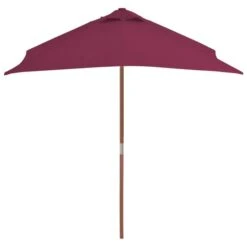 Parasol Avec Mât En Bois 150 X 200 Cm Bordeaux -Mobilier De Jardin parasol avec mat en bois 150 x 200 cm bordeaux 3666722326827 978722