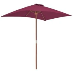 Parasol Avec Mât En Bois 150 X 200 Cm Bordeaux -Mobilier De Jardin parasol avec mat en bois 150 x 200 cm bordeaux 3666722326827 978723