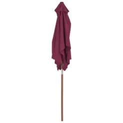 Parasol Avec Mât En Bois 150 X 200 Cm Bordeaux -Mobilier De Jardin parasol avec mat en bois 150 x 200 cm bordeaux 3666722326827 978724