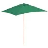 Parasol Avec Mât En Bois 150 X 200 Cm Vert 2 Parasol Avec Mât En Bois 150 X 200 Cm Vert -Mobilier De Jardin parasol avec mat en bois 150 x 200 cm vert 3666722326858 978695